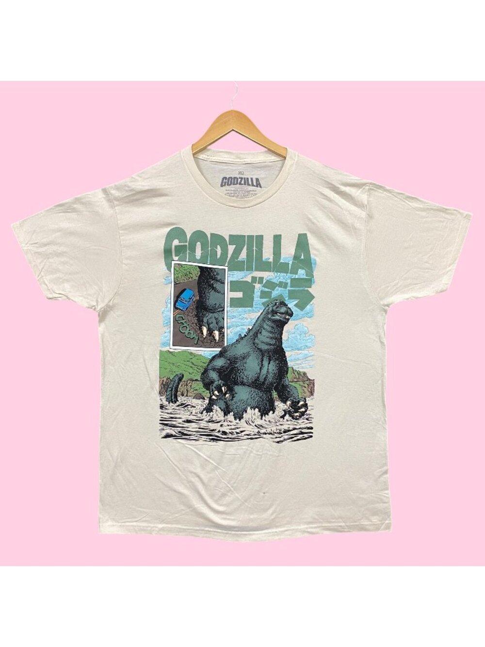 Godzilla King of Monster Great Wave Manga Poster Tee XL